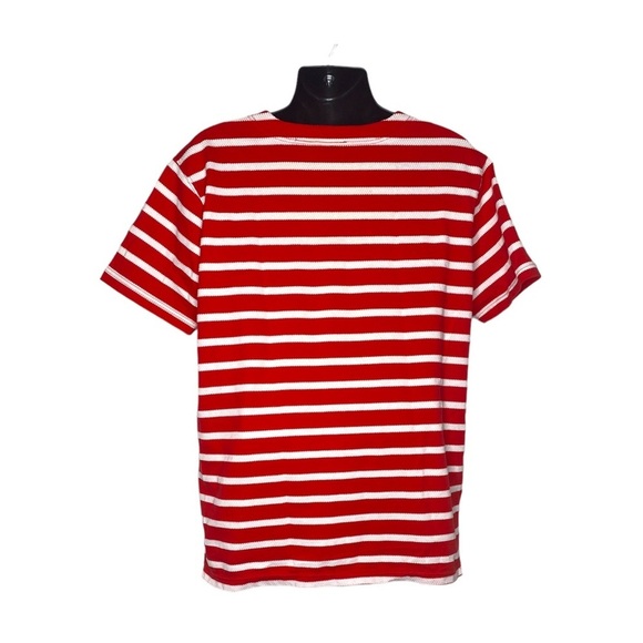 Resource Button Shoulder Striped A-Line Crewneck (Size: 18/20, Color: Red/White) - Picture 2 of 3
